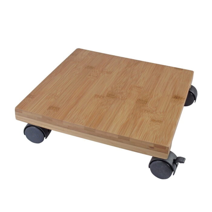 Nature Planttrolley WPC bamboe naturel H8 x 30 x 30 cm – natuurlijk