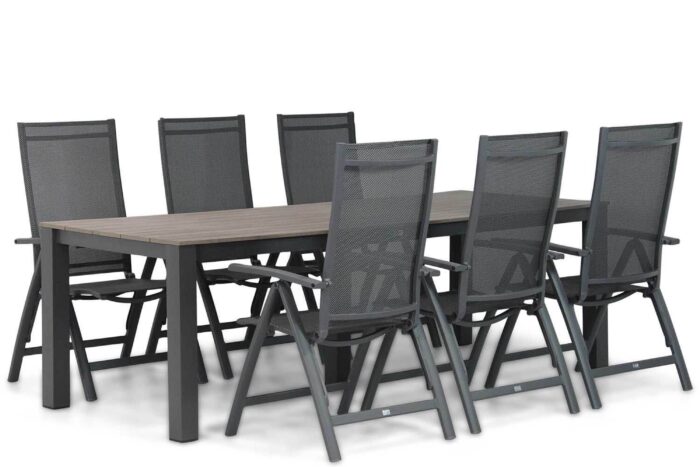 Presto Vasto/Valley 240 cm dining tuinset 7-delig – Grijs-antraciet