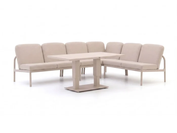 Manifesto Furniture San Teodoro/Usini 140cm hoek dining loungeset 5-delig verstelbaar - Taupe
