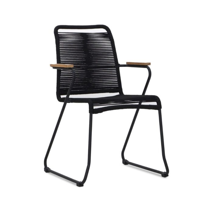 BUITEN living Gladys dining stoel | touw + staal | zwart