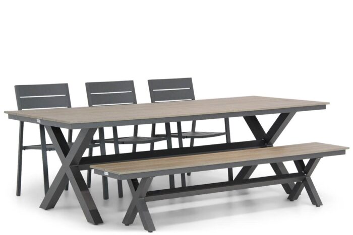 Lifestyle Garden Furniture Stella/Forest 240 cm dining tuinset 5-delig – Grijs-antraciet