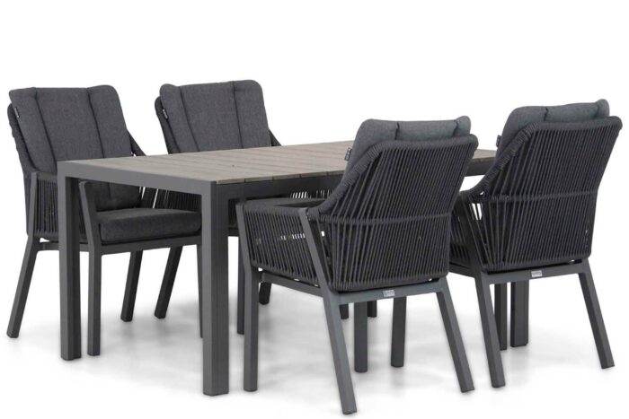 Lifestyle Garden Furniture Verona/Young 155 cm dining tuinset 5-delig – Grijs-antraciet