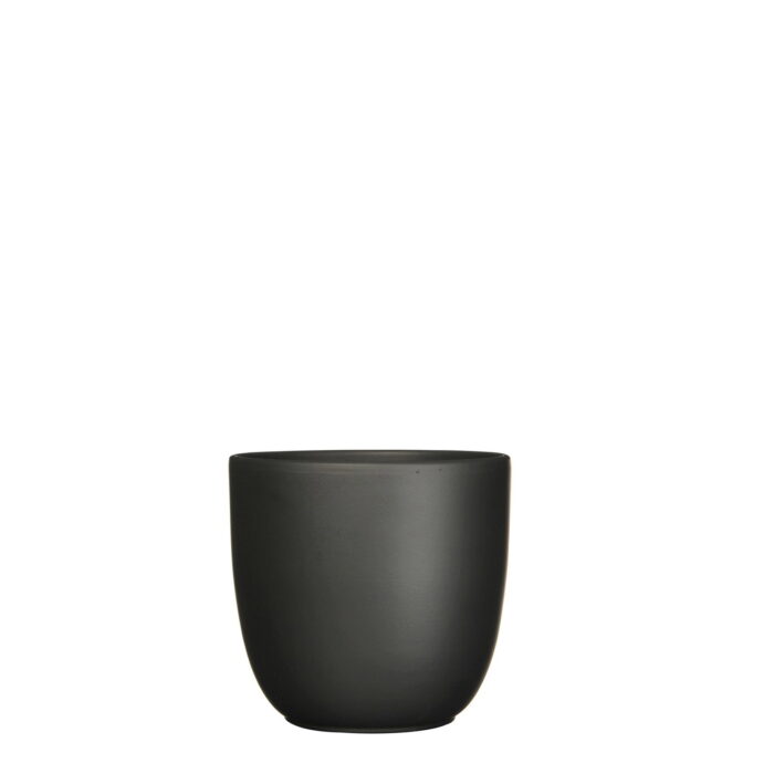 Mica decorations Bloempot Pot rond es/15 tusca 16 x 17 cm zwart mat Mica