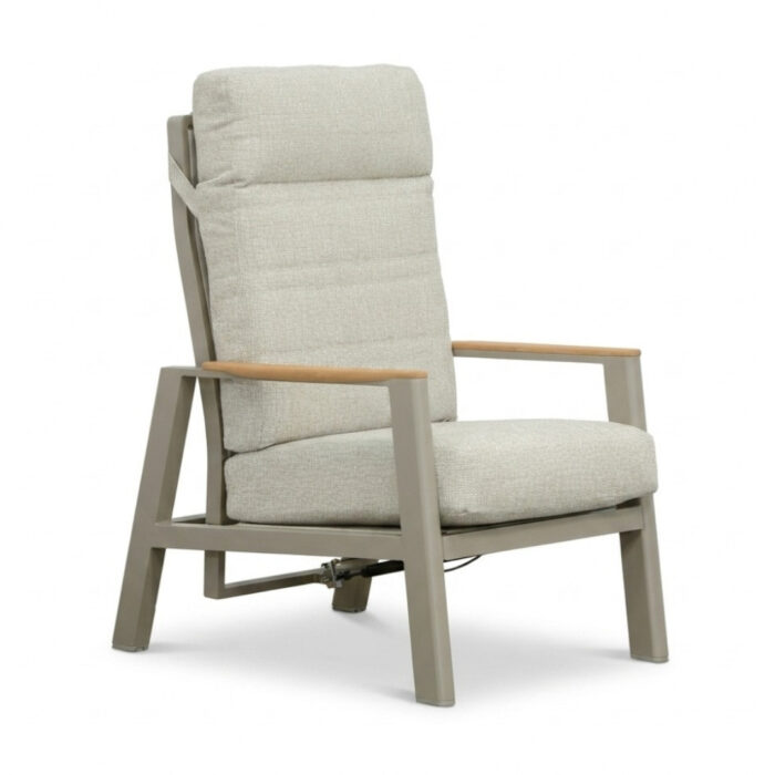 LUX outdoor living Brighton loungestoel | aluminium + teak | beige
