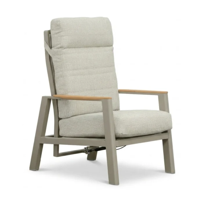 LUX outdoor living Brighton loungestoel | aluminium + teak | beige
