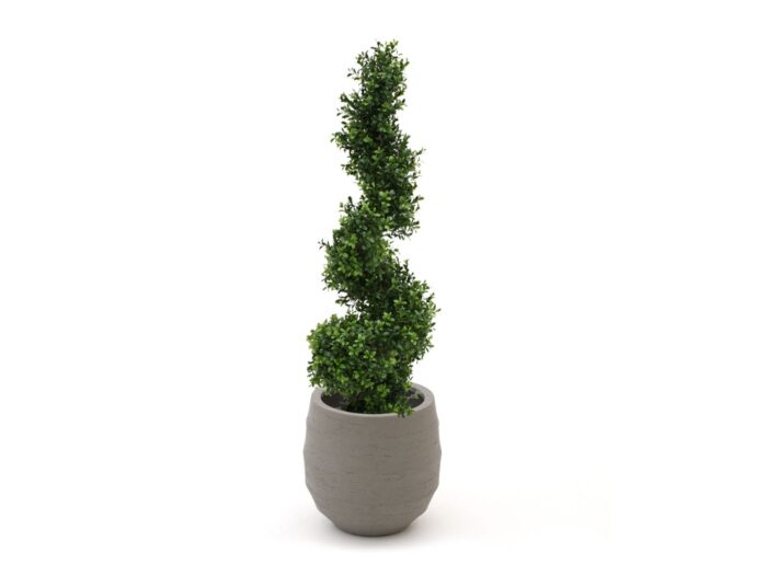 Designplants/Luca Lifestyle Buxus spiraal kunstboom (h:100cm) met Bordo Balloon bloempot Laagste prijsgarantie! – Groen