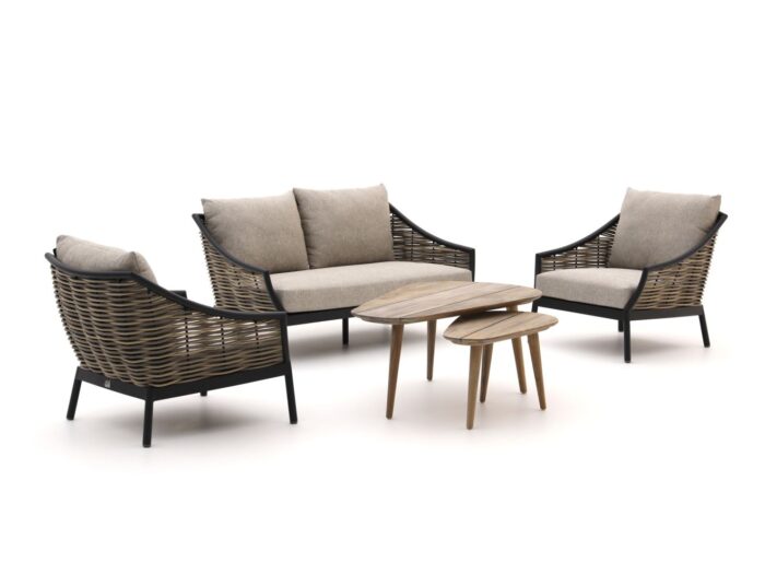 Apple Bee Milou/ROUGH-K stoel-bank loungeset 5-delig Laagste prijsgarantie! – Zwart
