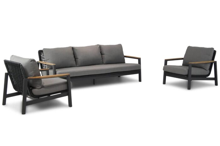 Coco Ralph stoel-bank loungeset 3-delig – Grijs-antraciet
