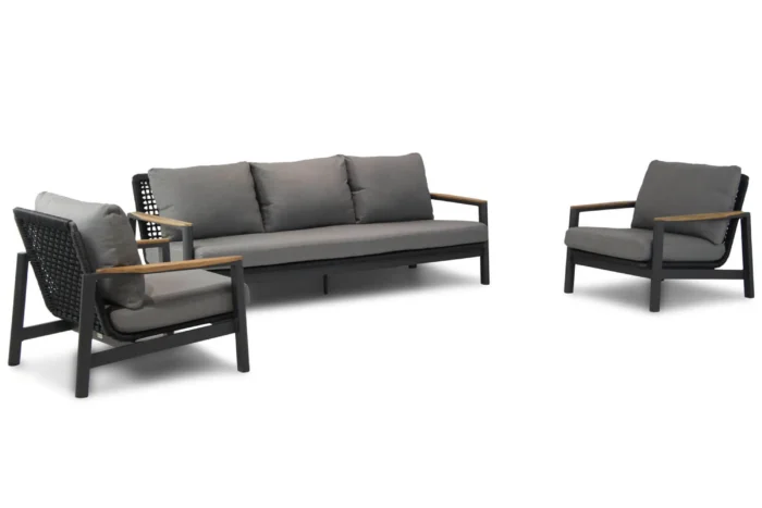 Coco Ralph stoel-bank loungeset 3-delig - Grijs-antraciet