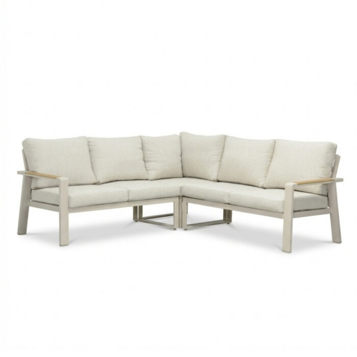 LUX outdoor living Lola hoek loungeset 5 personen | aluminium + polywood | beige | 3-delig 220x220cm