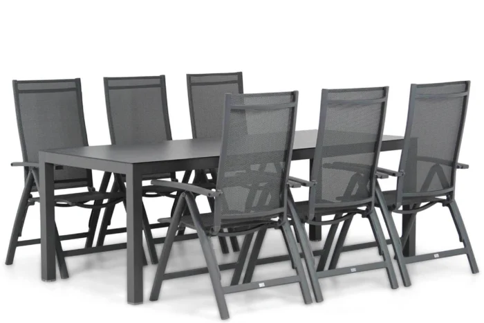 Presto Donato/Madras 220 cm dining tuinset 7-delig - Grijs-antraciet