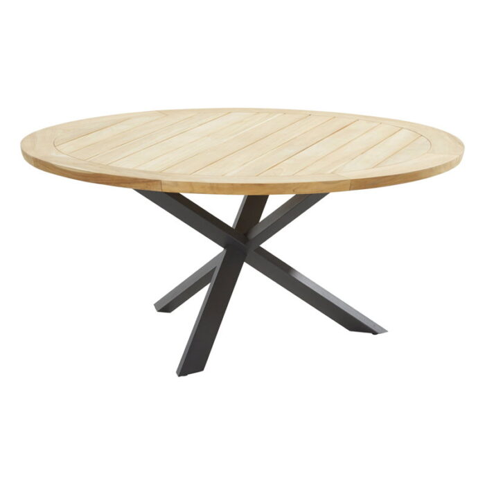 4so Taste Prado Dining Tafel Teak Antracite dia. 160 cm – zwart