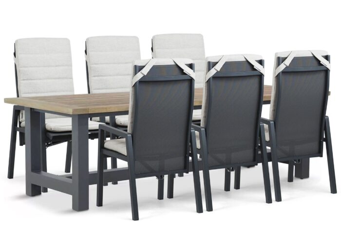 Lifestyle Garden Furniture Vivaro/San Francisco 260×100 cm dining tuinset 7-delig – Grijs-antraciet
