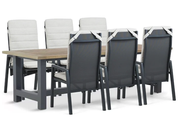 Lifestyle Garden Furniture Vivaro/San Francisco 260x100 cm dining tuinset 7-delig - Grijs-antraciet