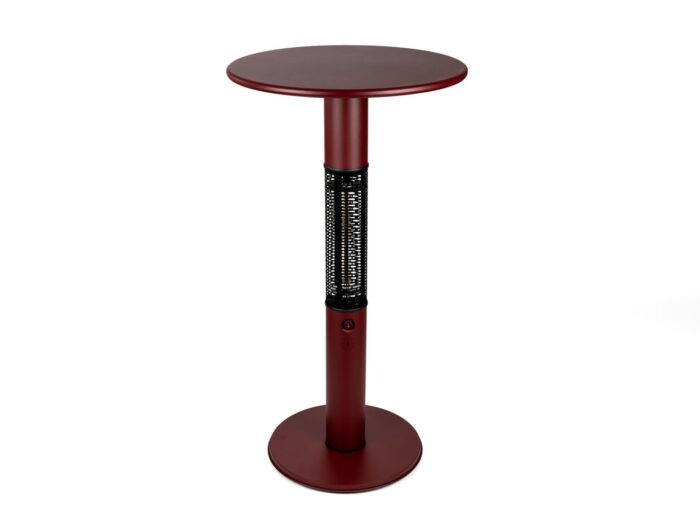 Monti HeatLine + 15% kassakorting | Vibe bartafel met terrasverwarmer 1500W ø60cm (h: 110cm) – Rood