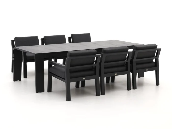 Bellagio tuinmeubelen Vinadio 255cm low dining tuinset 7-delig - Grijs