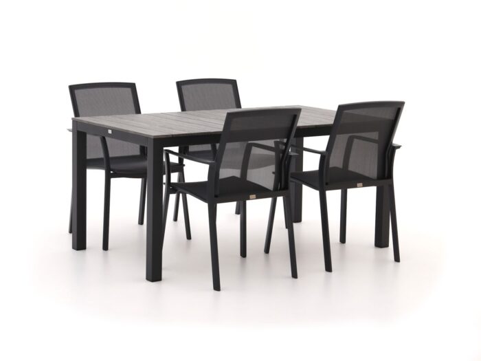 Bellagio tuinmeubelen Bellagio Dranera/Fidenza 160cm dining tuinset 5-delig stapelbaar Laagste prijsgarantie! – Grijs