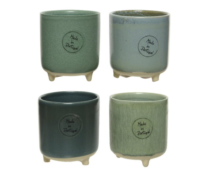 Ksd Planter stoneware dia7.50-L7.50-H8.50cm ass