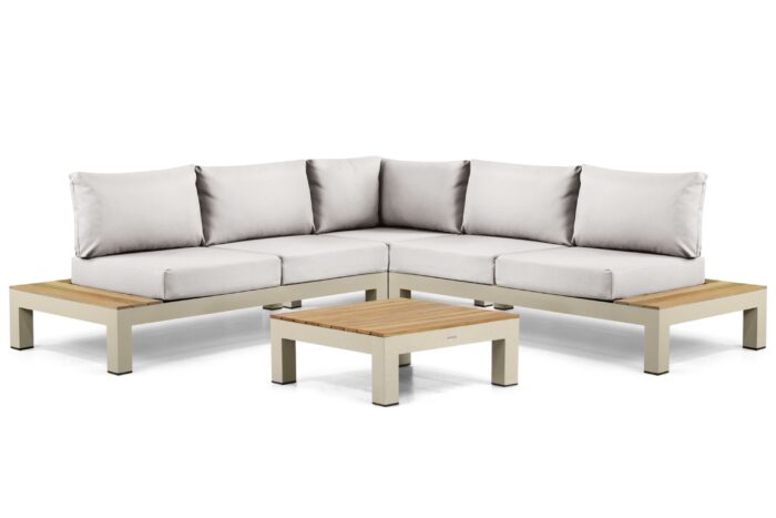 Lifestyle Garden Furniture Vittoria hoek loungeset 4-delig – Taupe-naturel-bruin