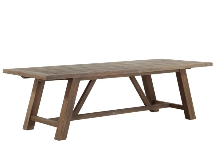 Garden Collections Lazio dining tuintafel 260 x 100 cm – Old teak greywash