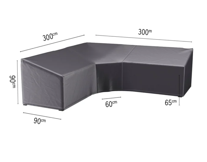 Aerocover Hoes loungeset hoek hoge rugleuning 300 x 300 x 90 x 65 tot 90 cm - grijs