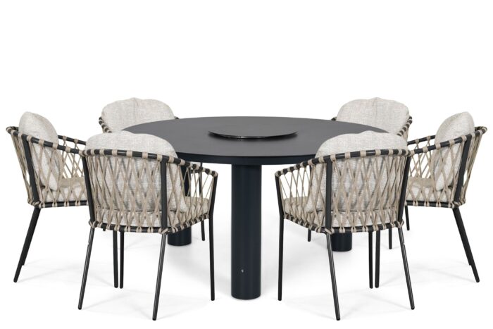 Lifestyle Garden Furniture Morano/Arancia 150 cm dining tuinset 7-delig – Grijs-antraciet