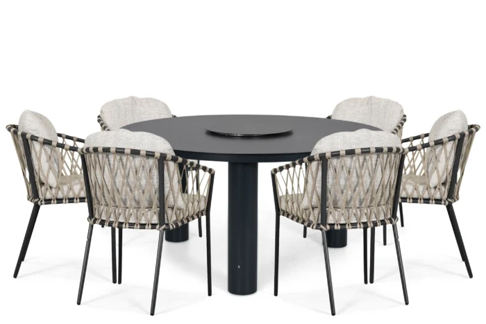 Lifestyle Garden Furniture Morano/Arancia 150 cm dining tuinset 7-delig - Grijs-antraciet