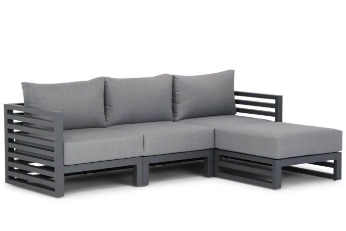 Santika Furniture Jaya chaise longue loungeset 4-delig – Grijs-antraciet