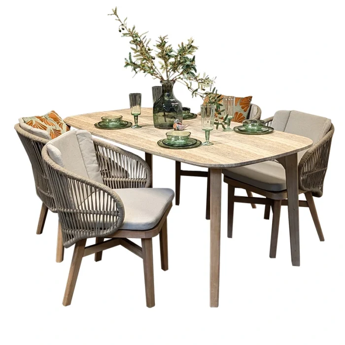 Buitengewoon de boet Mali Diningset - beige;bruin