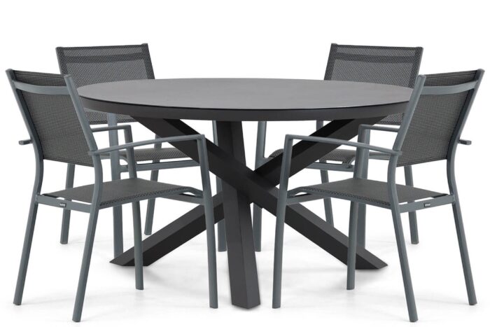 Lifestyle Garden Furniture Sella/Livorno 125 cm dining tuinset 5-delig – Grijs-antraciet