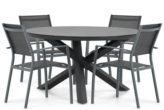 Lifestyle Garden Furniture Sella/Livorno 125 cm dining tuinset 5-delig - Grijs-antraciet
