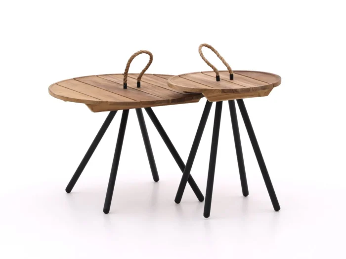 Apple Bee Elle lounge tuintafels ø60 (h:40cm)/ø40 (h:45cm) - Zwart