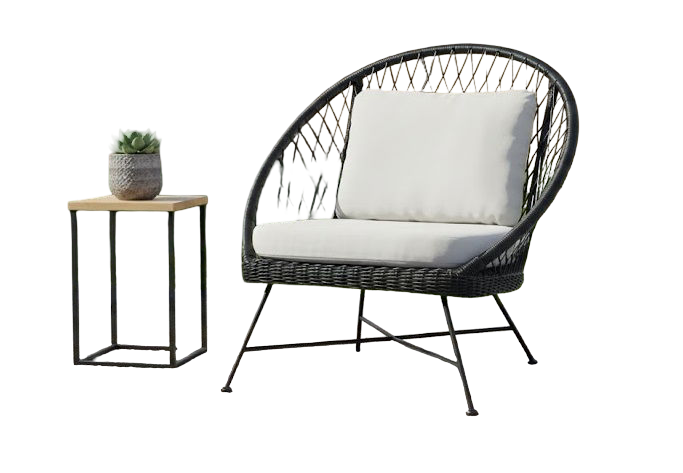 Eurofar Batea lounge chair 96×95,5×96,5 black alu/black wicker