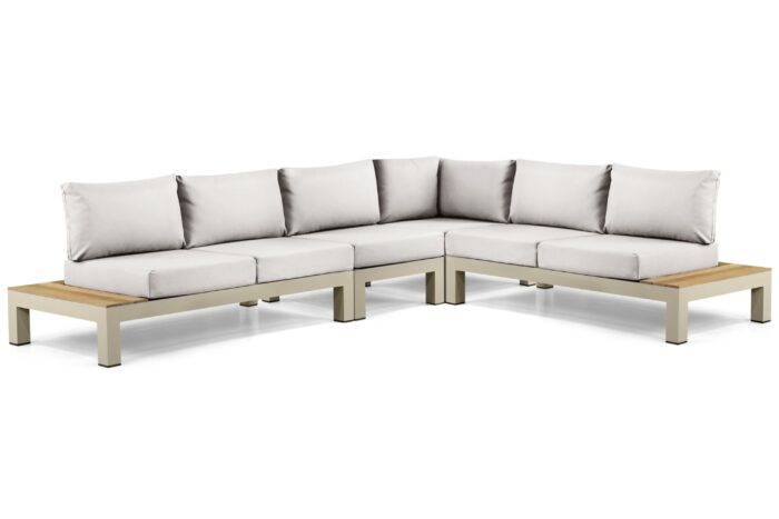 Lifestyle Garden Furniture Vittoria hoek loungeset 4-delig – Taupe-naturel-bruin