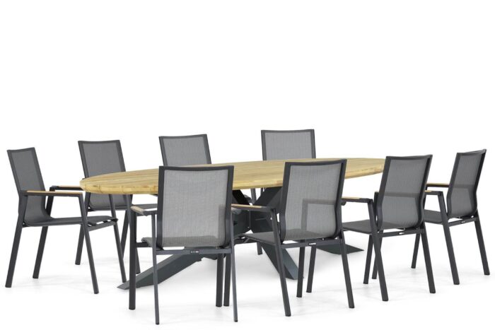 Lifestyle Garden Furniture Fiora/Diogo 280 cm dining tuinset 9-delig – Grijs-antraciet