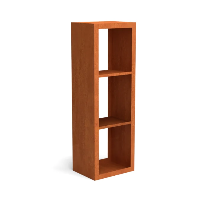 Geroba Egura cortenstaal houtopslag onderverdeling 3 vakken 500x385x1500 mm - bruin