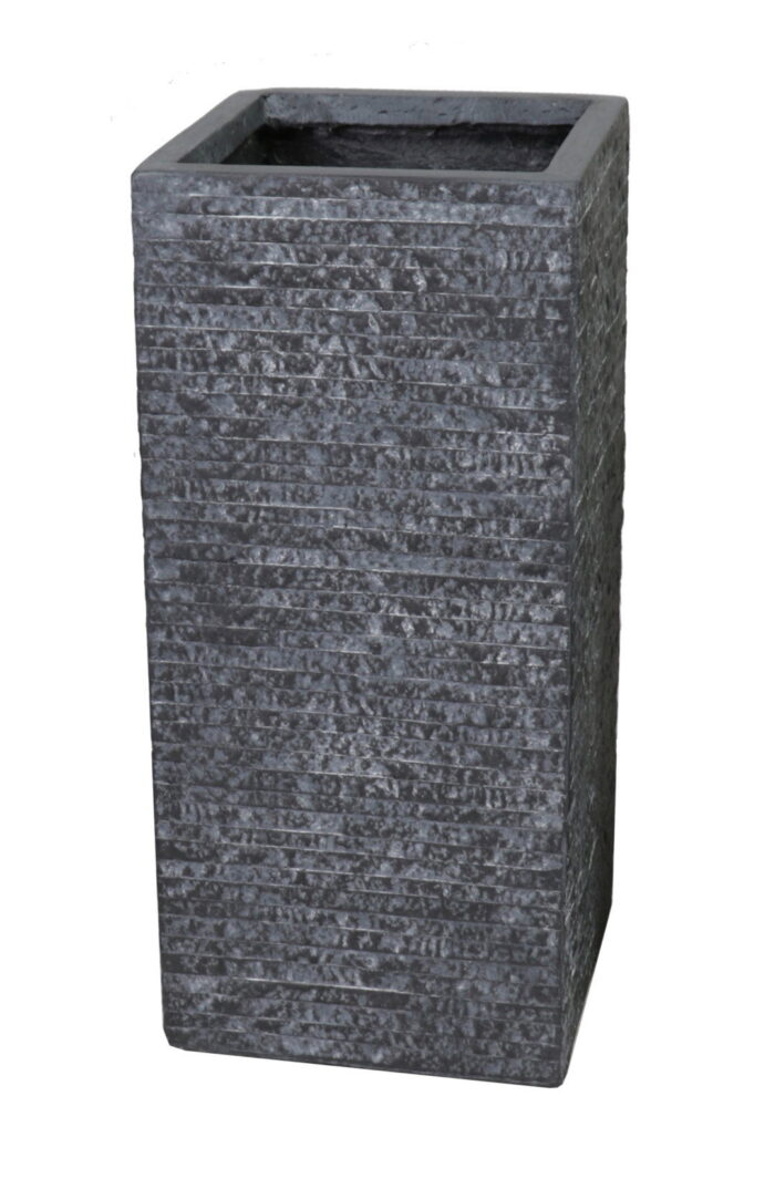 Mcollections Bloempot Pot kubus hoog b23h51 grafiet Fiberclay clayfibre