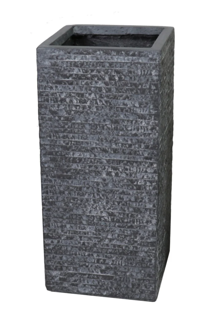 Mcollections Bloempot Pot kubus hoog b23h51 grafiet Fiberclay clayfibre