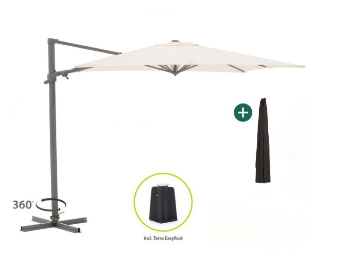 Shadowline Francisco zweefparasol 260x260cm Laagste prijsgarantie! – Wit