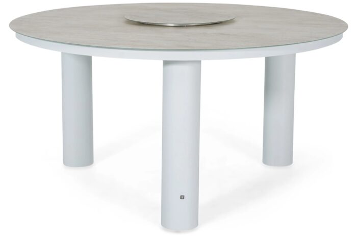 Lifestyle Garden Furniture Arancia dining tuintafel 150 cm met lazy susan – Wit