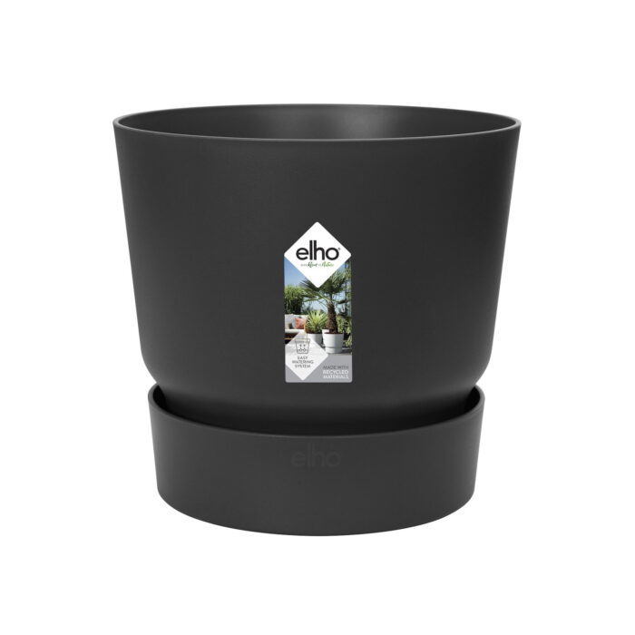 Elho Greenville Round dia 16 cm bloempot living black – zwart