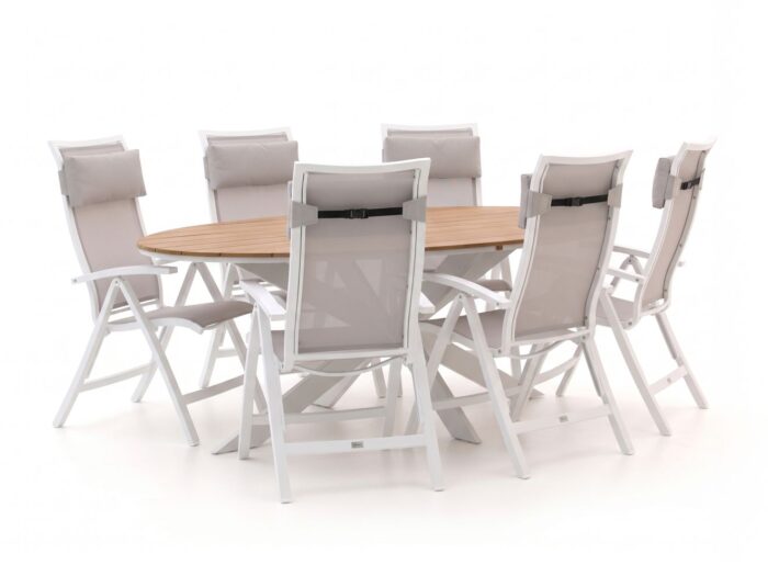 Bellagio tuinmeubelen Bellagio Lugo/Fidenza ovaal 220cm dining tuinset 7-delig verstelbaar Laagste prijsgarantie!