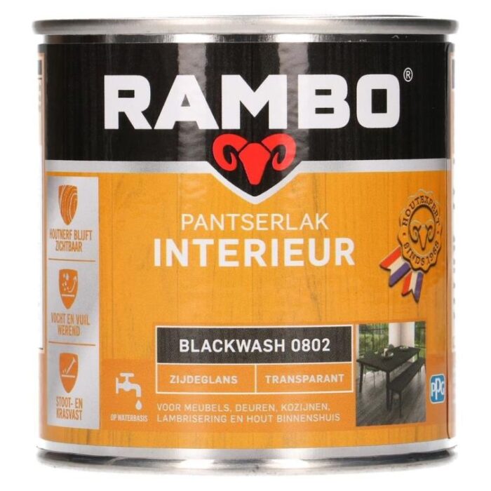 Rambo Pantserlak interieur zg 802 0,25l – zwart