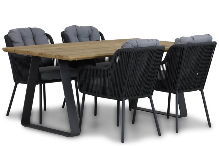 Santika Furniture Tendenza/Palta 180 cm dining tuinset 5-delig – Grijs-antraciet