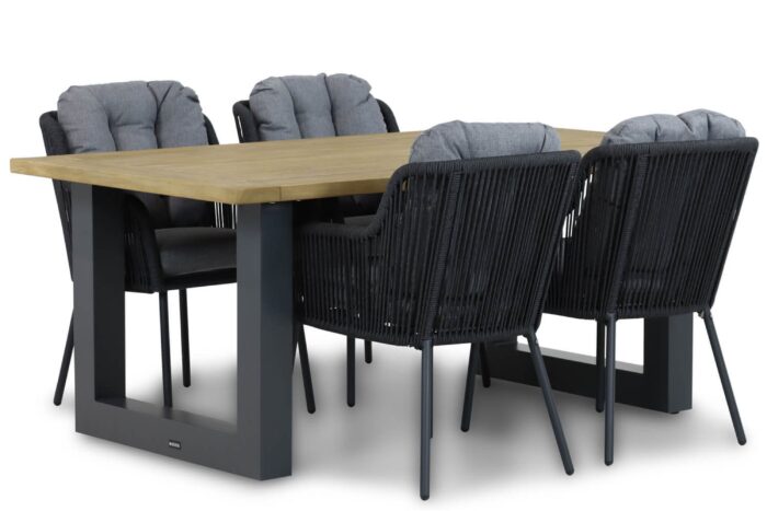 Santika Furniture Tendenza/Talai 180 cm dining tuinset 5-delig – Grijs-antraciet
