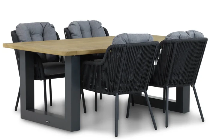 Santika Furniture Tendenza/Talai 180 cm dining tuinset 5-delig - Grijs-antraciet