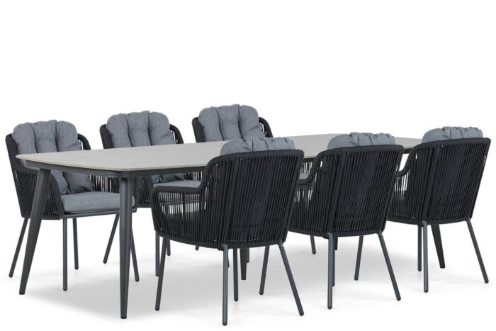 Santika Furniture Tendenza/Vienna 240 cm dining tuinset 7-delig – Grijs-antraciet