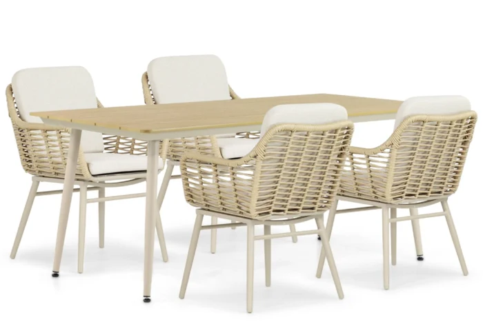 Coco Antoni/Matale 180 cm dining tuinset 5-delig - Taupe-naturel-bruin