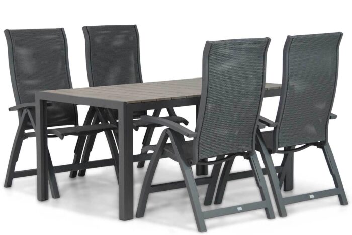 Presto Tarenta/Young 155 cm dining tuinset 5-delig – Grijs-antraciet