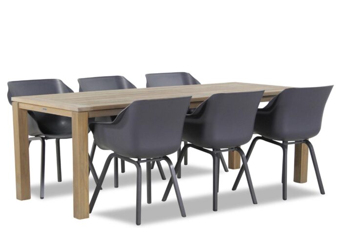 Hartman Sophie element/Bristol 220 cm dining tuinset 7-delig – Grijs-antraciet